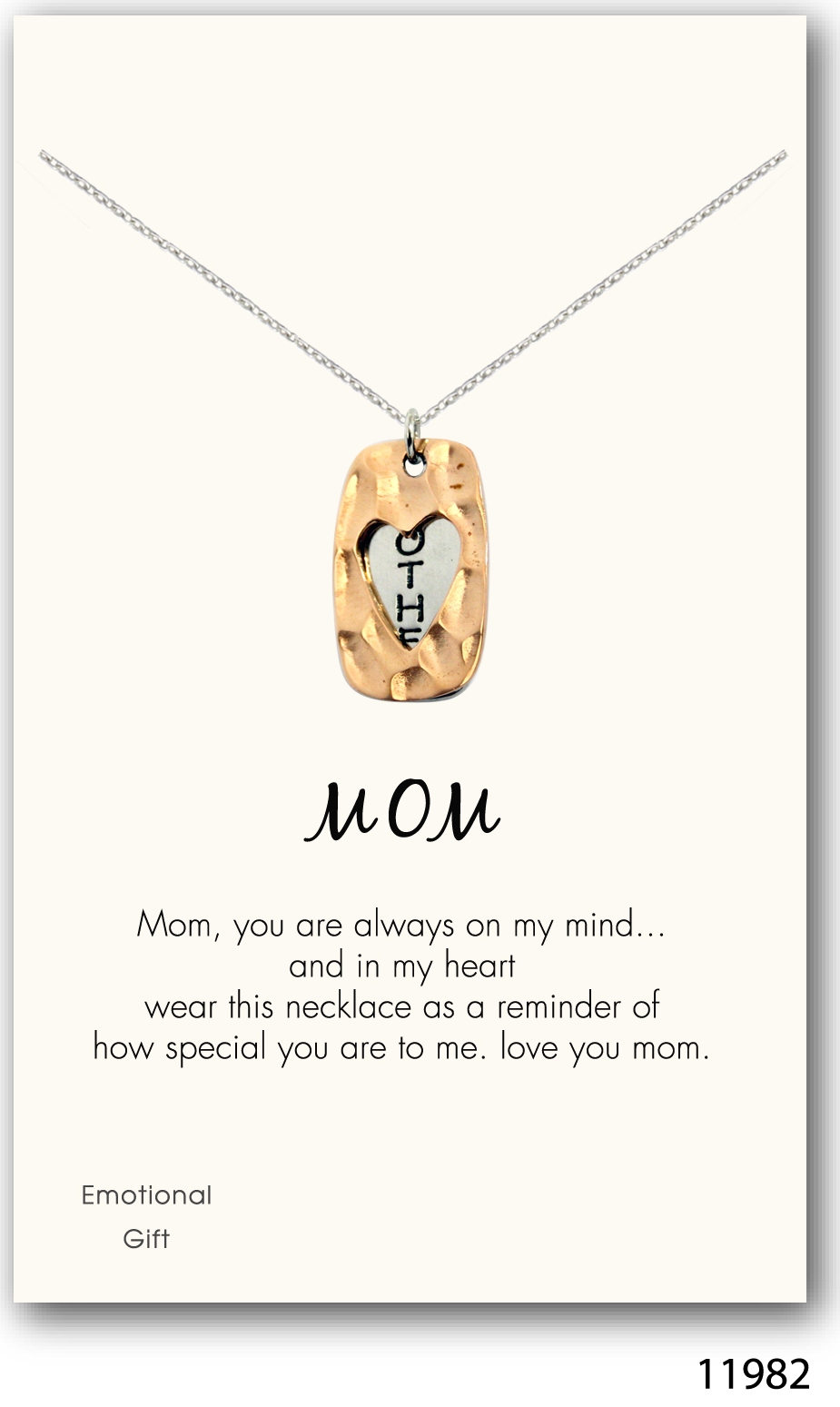 Mom\'s golden heart silver pendant